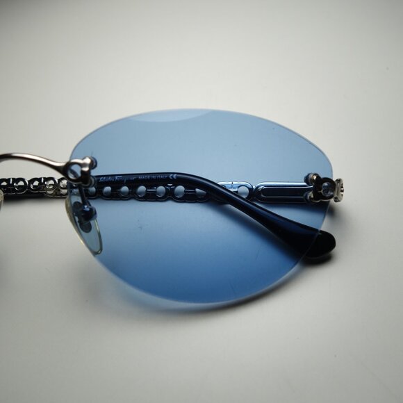 Vintage Salvatore Ferragamo Rimless Metal Frame Sunglasses Made In Italy w/ Case - Picture 4 of 16